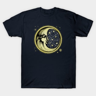 Celestial Antique Engraving Of The Man In The Moon T-Shirt